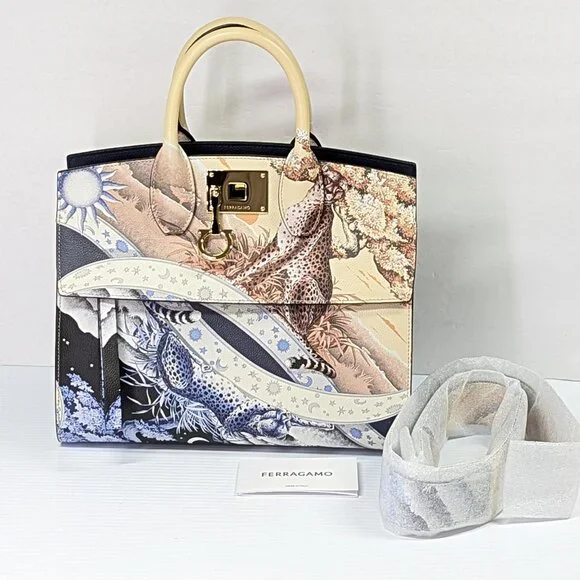 Ferragamo The Studio Day and Night Printed Top-Handle Bag (MSRP $3,200) - Picture 4 of 13